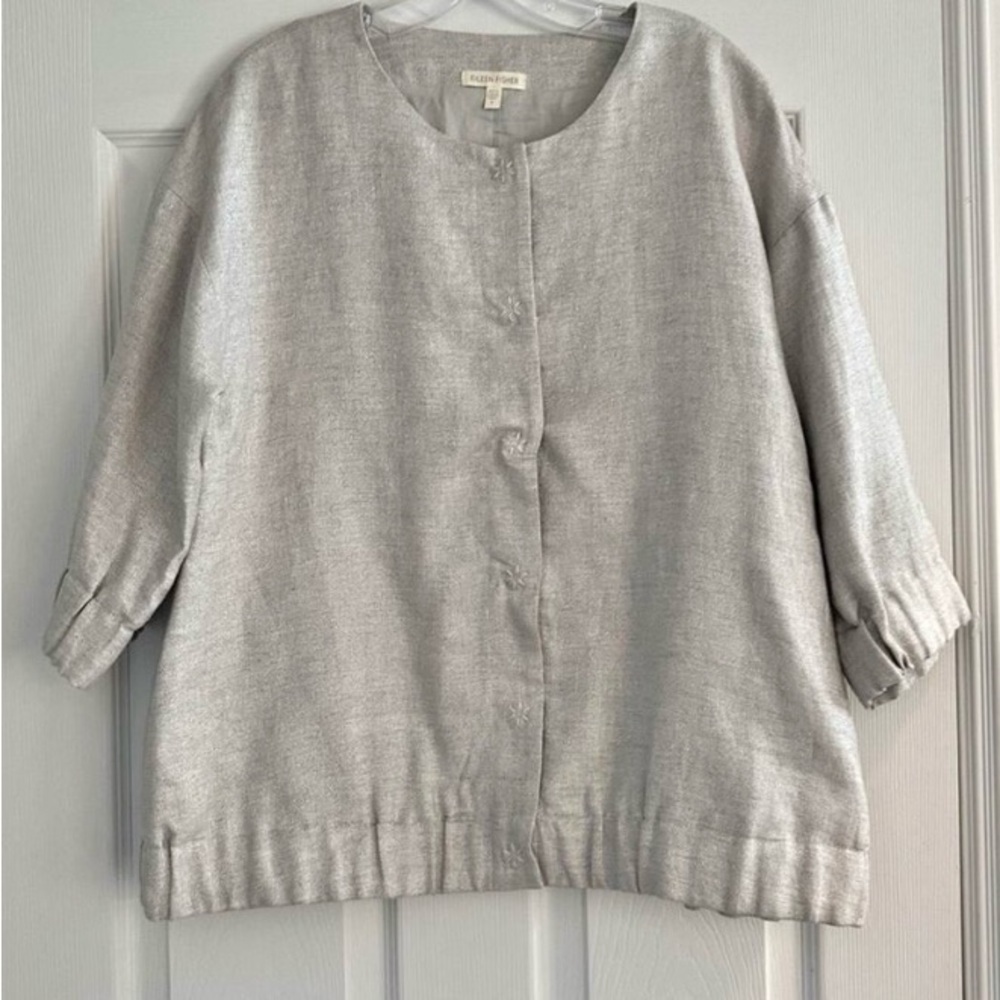 NWOT Eileen Fischer sparkled linen blazer